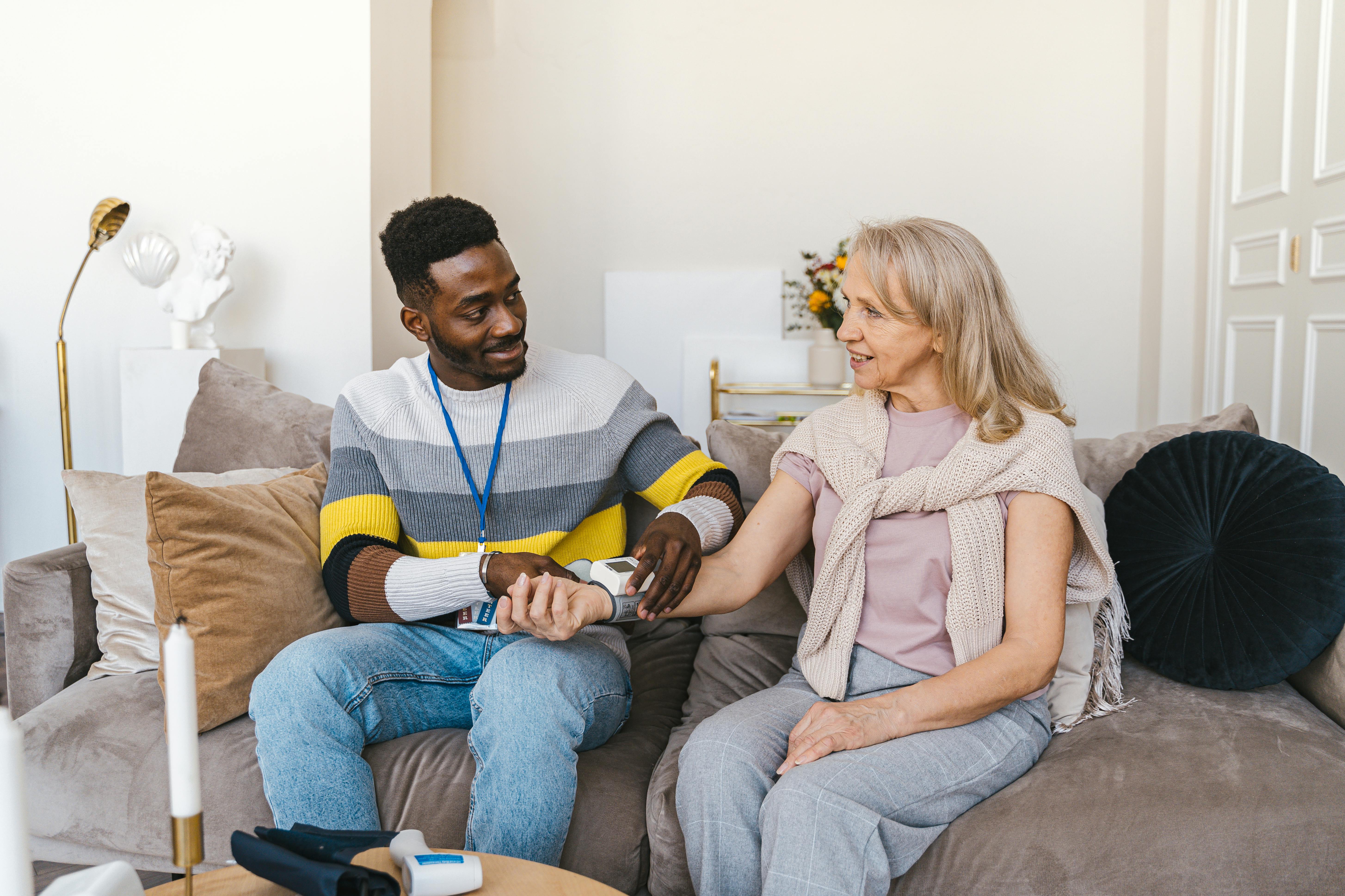 Support worker with participant